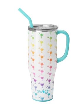 ⭐️NWT Swig Colorful Ombre Palm Tree Travel Tumbler 40 Oz